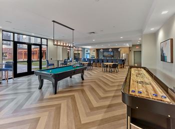 Resident lounge with fireplace